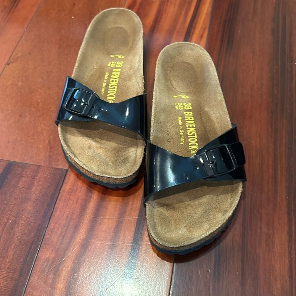Birkenstock Madrid Black Patent Leather Sandals